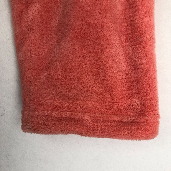 Dip Sleepwear Women's Size Large Peach Pink Plush Belted Patch Pocket Bathrobe - Picture 3 of 9